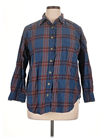 Jones Jeans 3/4 Sleeve Button-Down Shirt (view 1)