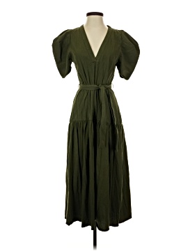 zara puff sleeve dress green Daniella Green Satin Mid Heel Shoes main image 1