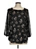 Fortune + Ivy 100% Polyester Stars Black 3/4 Sleeve Blouse Size M - photo 1