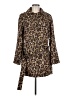 MICHAEL Michael Kors 100% Polyester Animal Print Brown Coat Size M - photo 1