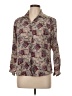 Carole King Print Brown Long Sleeve Button-Down Shirt Size L - photo 1