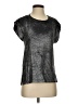 Lily White Metallic Silver Short Sleeve Top Size S - photo 1