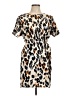 Shein 100% Polyester Animal Print Tan Casual Dress Size 12 - photo 1