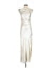 Shona Joy 100% Polyester Metallic Silver Cocktail Dress Size 2 - photo 1