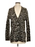 Theory Animal Print Brown Wool Cardigan Size 00 - photo 1