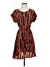 Blu Pepper 100% Polyester Graphic Brown Casual Dress Size S - photo 1