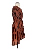 Blu Pepper 100% Polyester Graphic Brown Casual Dress Size S - photo 4