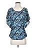 ECI Blue Short Sleeve Blouse Size S - photo 1