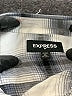 Express Outlet 100% Rayon Plaid Silver Long Sleeve Button-Down Shirt Size XL - photo 7
