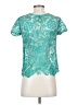 Bisou Bisou 100% Polyester Teal Short Sleeve Blouse Size XS - photo 2