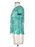 Bisou Bisou 100% Polyester Teal Short Sleeve Blouse Size XS - photo 5