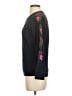 Mahsa 100% Cotton Floral Black Pullover Sweater Size XS - photo 5