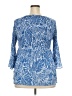 Sunny Leigh 100% Polyester Blue 3/4 Sleeve Blouse Size 4X - photo 2