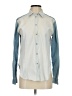 Express Color Block Blue Long Sleeve Button-Down Shirt Size S - photo 1