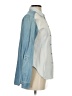Express Color Block Blue Long Sleeve Button-Down Shirt Size S - photo 4