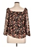Eclair 100% Polyester Black 3/4 Sleeve Blouse Size XL - photo 2