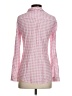 Express Houndstooth Pink Long Sleeve Blouse Size XS - photo 2