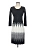 Studio One 100% Acrylic Graphic Gray Casual Dress Size S - photo 1