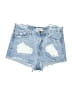 Forever 21 100% Cotton Hearts Blue Denim Shorts Size 27 waist - photo 1