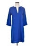Donna Ricco 100% Polyester Solid Blue Casual Dress Size 2 - photo 1