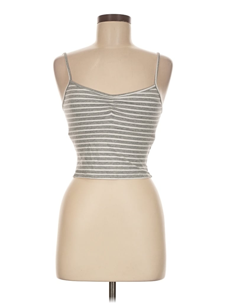 Pre-owned Out From Under Tank Top Silver Strapless Neckline Tops