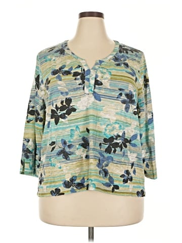 Caribbean Joe 3/4 Sleeve Blouse (view 1)