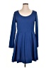 White Mark Solid Blue Casual Dress Size 1X - photo 1