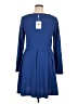 White Mark Solid Blue Casual Dress Size 1X - photo 2