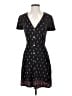 Just Fab 100% Rayon Hearts Black Casual Dress Size S - photo 1