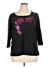 Quacker Factory 100% Cotton Black 3/4 Sleeve Top Size XL - photo 1