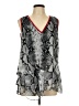 Cache 100% Polyester Silver Sleeveless Blouse Size L - photo 1