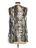 Cache 100% Polyester Silver Sleeveless Blouse Size L - photo 2