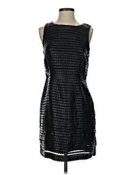 black mini dress with gold detail Sabine Black and Gold Foil Print Mini Dress