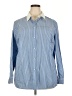 Chaps 100% Cotton Stripes Blue Long Sleeve Button-Down Shirt Size 2X - photo 1