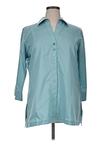 Foxcroft 3/4 Sleeve Button-Down Shirt (view 1)