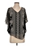 Roz & Ali 100% Polyester Gray Short Sleeve Blouse Size S - photo 1