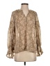Blu Pepper 100% Polyester Tan Long Sleeve Blouse Size S - photo 1