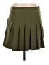 Meshki Solid Green Casual Skirt Size S - photo 1