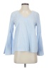 Zara Stripes Blue Long Sleeve Blouse Size S - photo 1