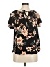 Shein 100% Polyester Floral Black Short Sleeve Blouse Size 6 - photo 1