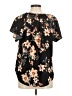 Shein 100% Polyester Floral Black Short Sleeve Blouse Size 6 - photo 2