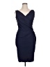 Alex Evenings Solid Blue Cocktail Dress Size 14 - photo 1