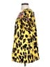 See and Be Seen 100% Polyester Animal Print Yellow Short Sleeve Blouse Size S - photo 5