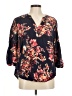 Torrid 100% Rayon Floral Black 3/4 Sleeve Blouse Size Med Plus (00) - photo 1