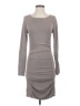 Express Solid Gray Casual Dress Size S - photo 1