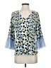 Joy Joy 100% Polyester Blue 3/4 Sleeve Blouse Size S - photo 1