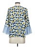 Joy Joy 100% Polyester Blue 3/4 Sleeve Blouse Size S - photo 2