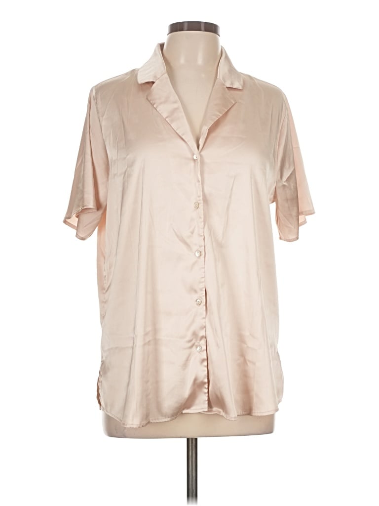 Pre-owned Jodifl Short Sleeve Blouse In Tan
