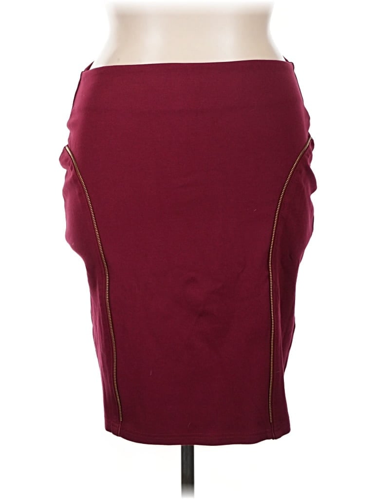 Pre-owned Poetic Justice Casual Skirt In Burgundy