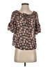 Symphony 100% Polyester Brown Short Sleeve Blouse Size S - photo 1